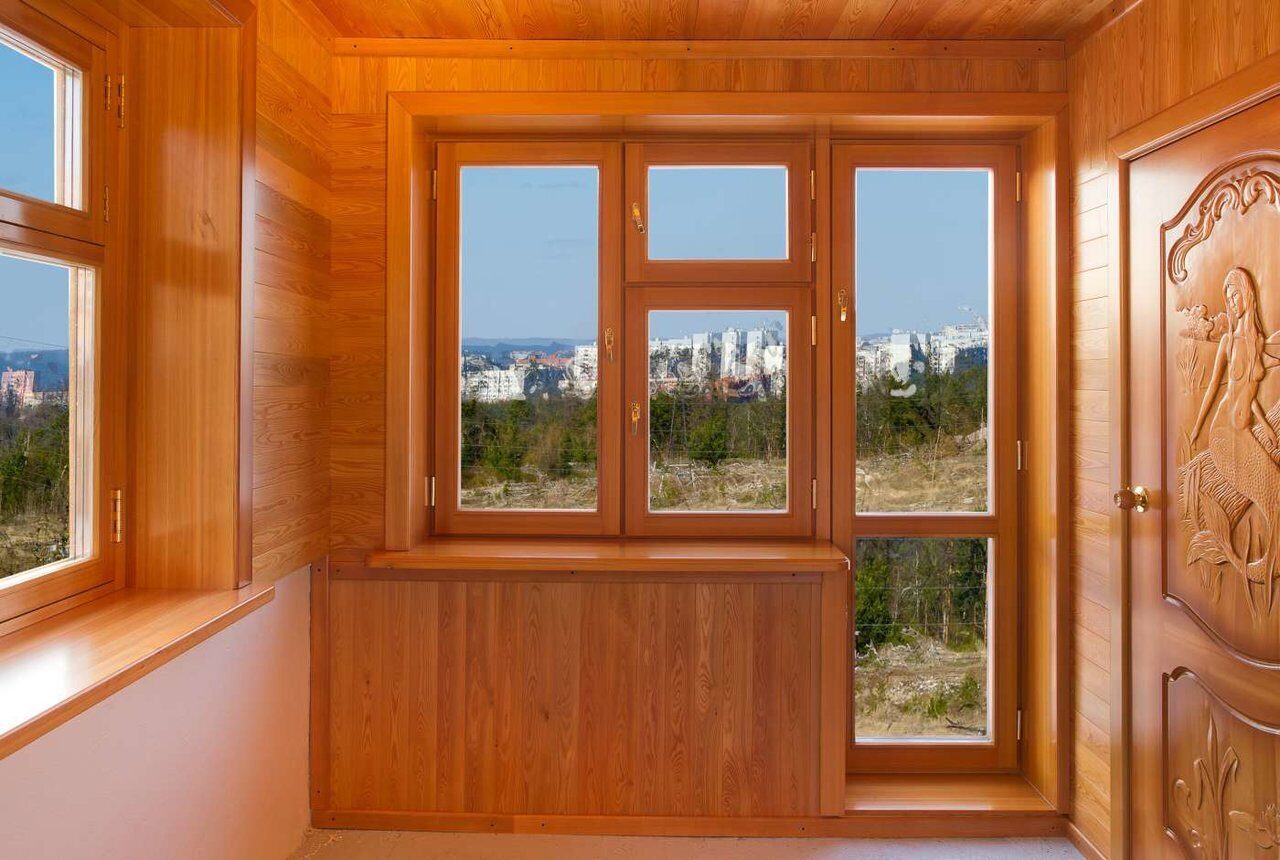 Одностворчатое окно из сосны 800 x 1200 мм, площадью 0.96 м²